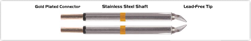 Thermaltronics T70Tz018B Tweezers Cartridge Pair - Chisel 30Deg 1.78Mm (0.07") MTESolutions