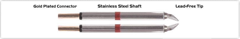 Thermaltronics T80Tz018B Tweezers Cartridge Pair - Chisel 30Deg 1.78Mm (0.07") MTESolutions