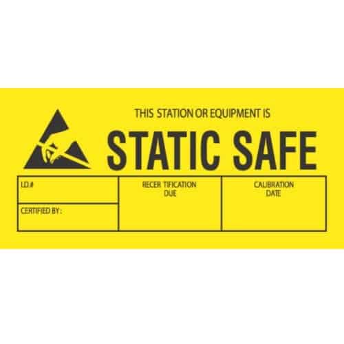 Transforming Technologies 1 - 3/4 X 3, "This Station Or Equipment Is Static Safe" MTESolutions
