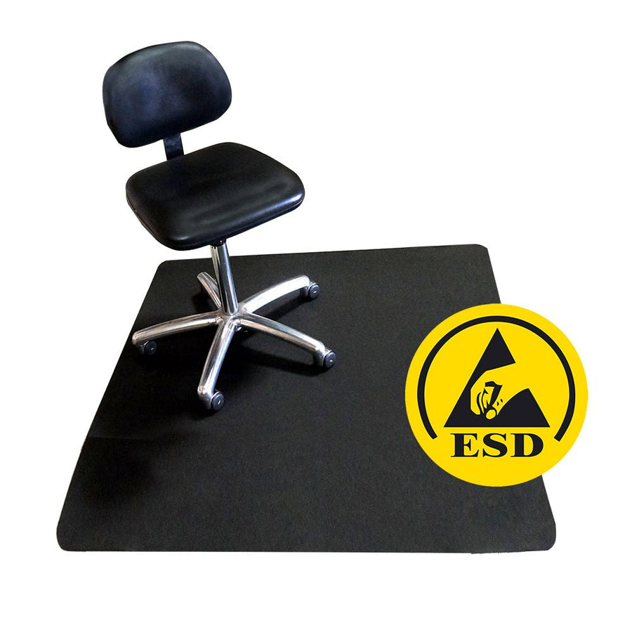 Transforming Technologies FM73X50 Conductive Vinyl Chair Mat, Full Roll, Black 36 in x 50 ft MTESolutions