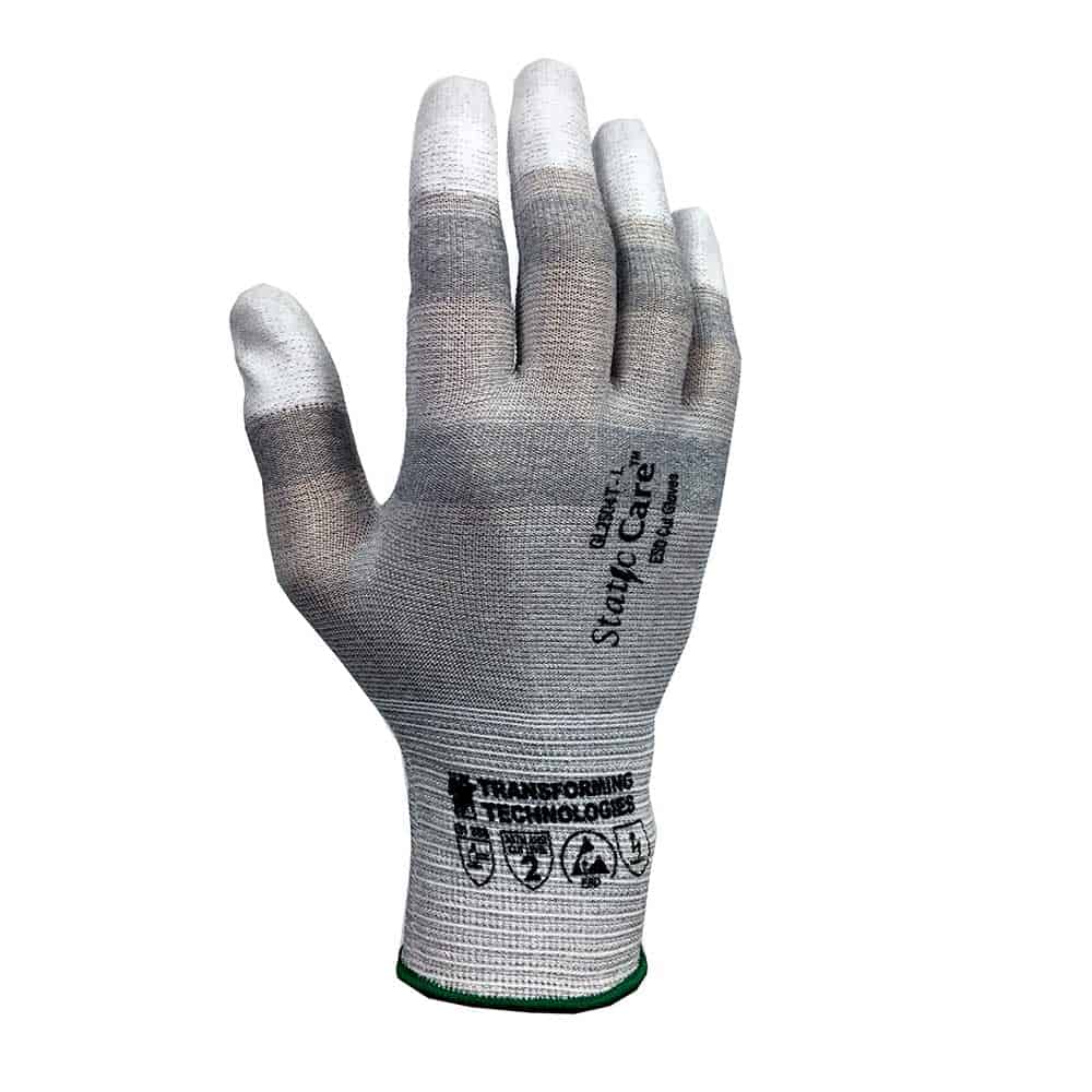 Transforming Technologies GL2504T ESD Cut Resistant Gloves, Finger Tip Coated, Large, Pack of 12 Pairs MTESolutions
