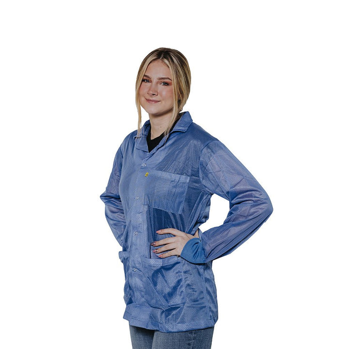 Transforming Technologies JKC8809BK ESD Jacket, Lapel Collar, Knit Cuff, Color: Black, 5X - Large MTESolutions
