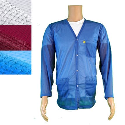 Transforming Technologies JKV8821SPWH ESD Jacket, V - Neck, Snap Cuff, Color: White, X - Small MTESolutions