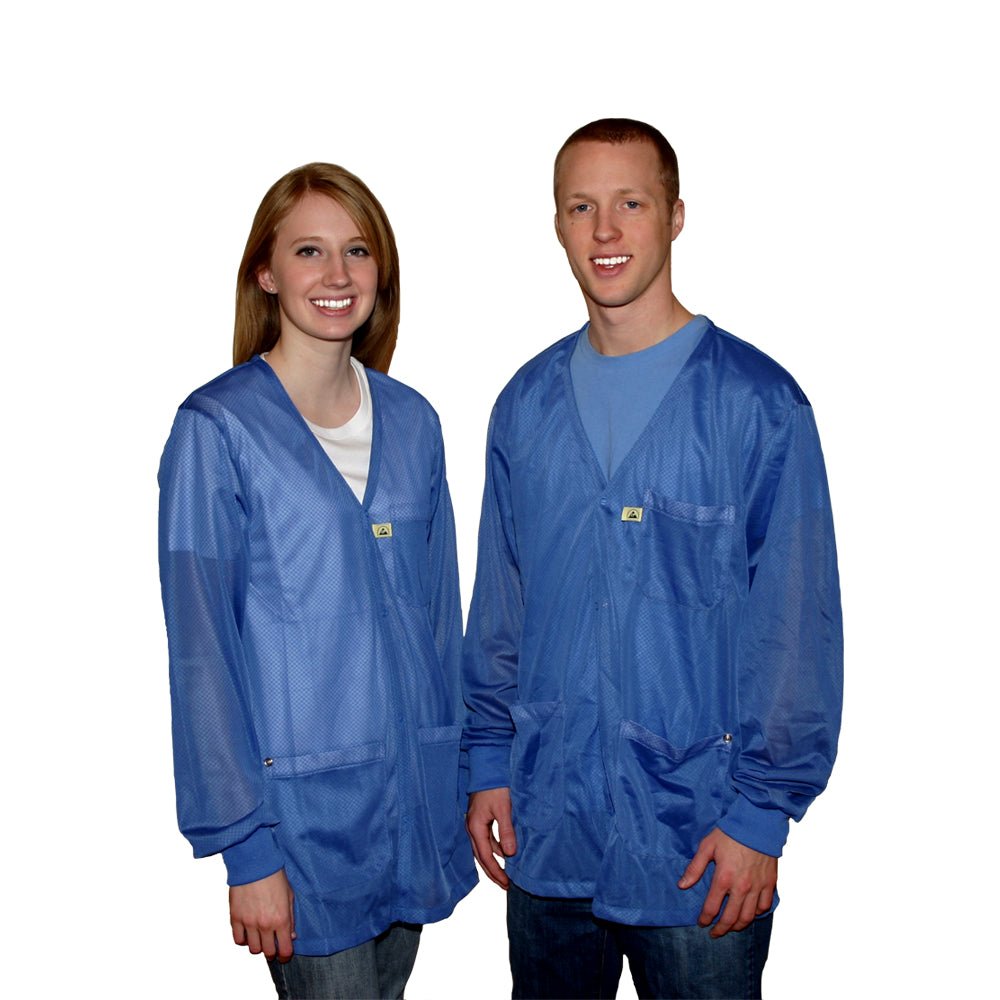 Transforming Technologies JKV8829BK ESD Jacket, V - Neck, Knit Cuff, Color: Black, 5X - Large MTESolutions