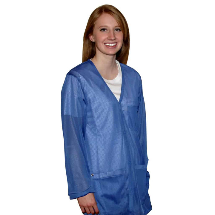 Transforming Technologies JKV8829SPBK ESD Jacket, V - Neck, Snap Cuff, Color: Black, 5X - Large MTESolutions