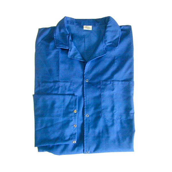 Transforming Technologies JWC5401SPWH ESD Jacket, Waist Length, Lapel Collar, Snap Cuff, Extra Small, White MTESolutions