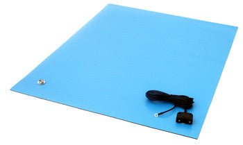 Transforming Technologies MT2436B, Two - Layer ESD Rubber Pre - Cut Table Mat Including Hardware, 24 in x 36 in x 0.080 in, Nasa Blue MTESolutions