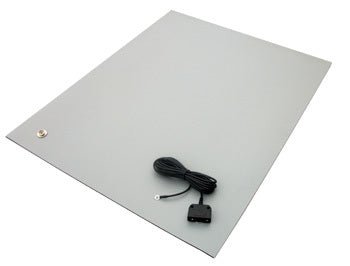 Transforming Technologies MT243GY, Two - Layer ESD Rubber Pre - Cut Table Mat Including Hardware, 24 in x 36 in x 0.080 in, Gray MTESolutions