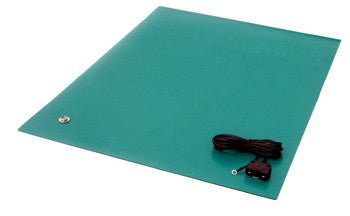 Transforming Technologies MT2460GN, Two - Layer ESD Rubber Pre - Cut Table Mat Including Hardware, 24 in x 60 in x 0.080 in, Green MTESolutions