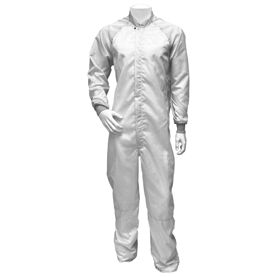 Transforming Technologies TX40CRWH04 TX4000 ESD Cleanroom Apparel - Cleanroom Coverall, White, L MTESolutions