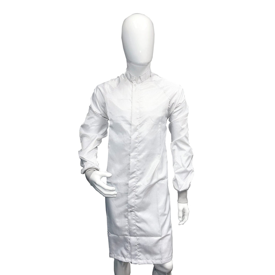 Transforming Technologies TX40FRWH04 TX4000 ESD Cleanroom Apparel - Cleanroom Frock, White, L MTESolutions