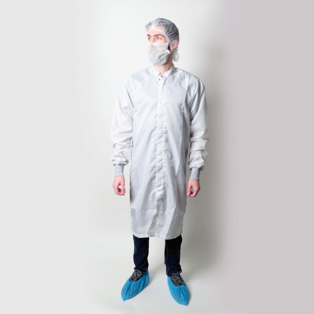 Transforming Technologies TX40FRWH09 TX4000 ESD Cleanroom Apparel - Cleanroom Frock, White, 5XL MTESolutions