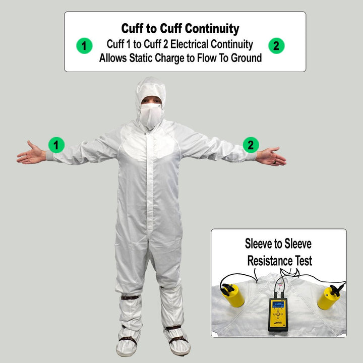 Transforming Technologies TX40FRWH09 TX4000 ESD Cleanroom Apparel - Cleanroom Frock, White, 5XL MTESolutions