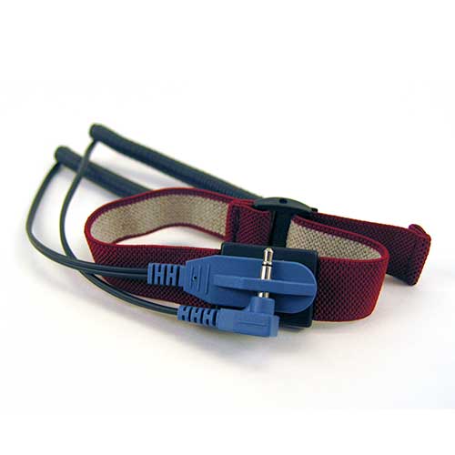 Transforming Technologies WB2695P20, Wrist Strap Set, Black, 20', Dual 4mm Snaps, Maroon Fabric Band, Parking Station, Pack of 10 MTESolutions