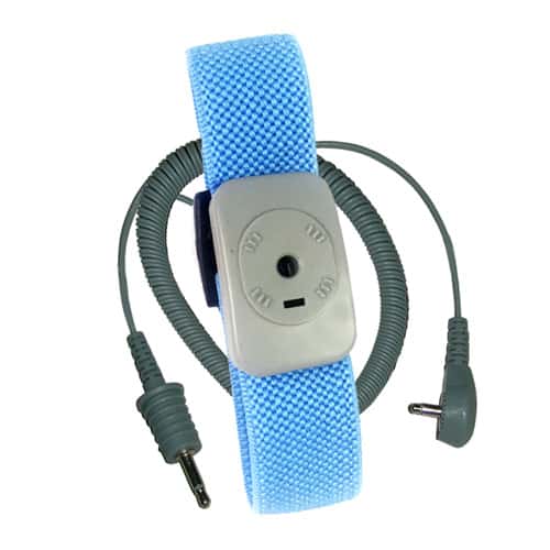 Transforming Technologies WB7200R, Dual Conductor Adjustable Fabric Wrist Strap With 20' Rt. Coil Cord, Turquoise, Pack of 10 MTESolutions