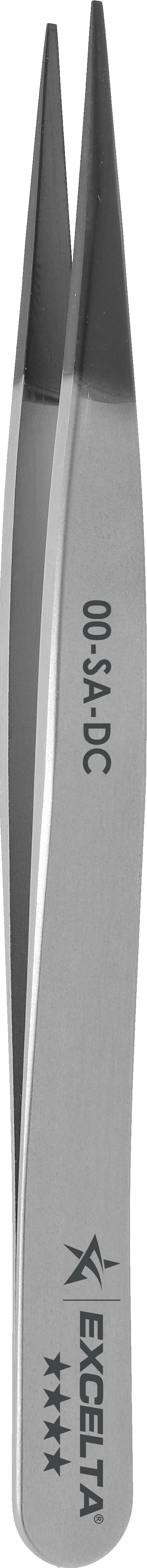 Excelta 00-SA-DC Tweezers - 4 Star Straight Strong Medium Point - Anti-Mag. SS - Diamond Coated