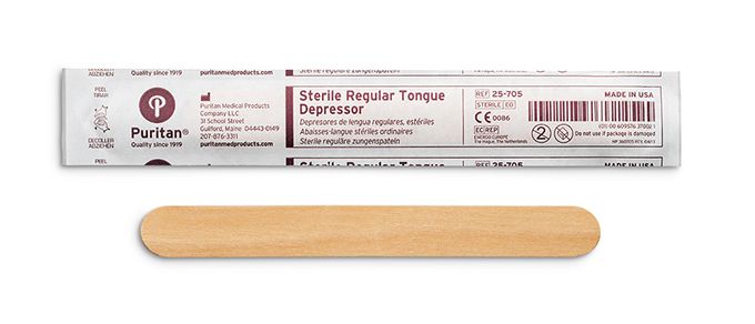 Puritan 25-705, 6" Sterile Standard Wood Tongue Depressor, Case of 1,000