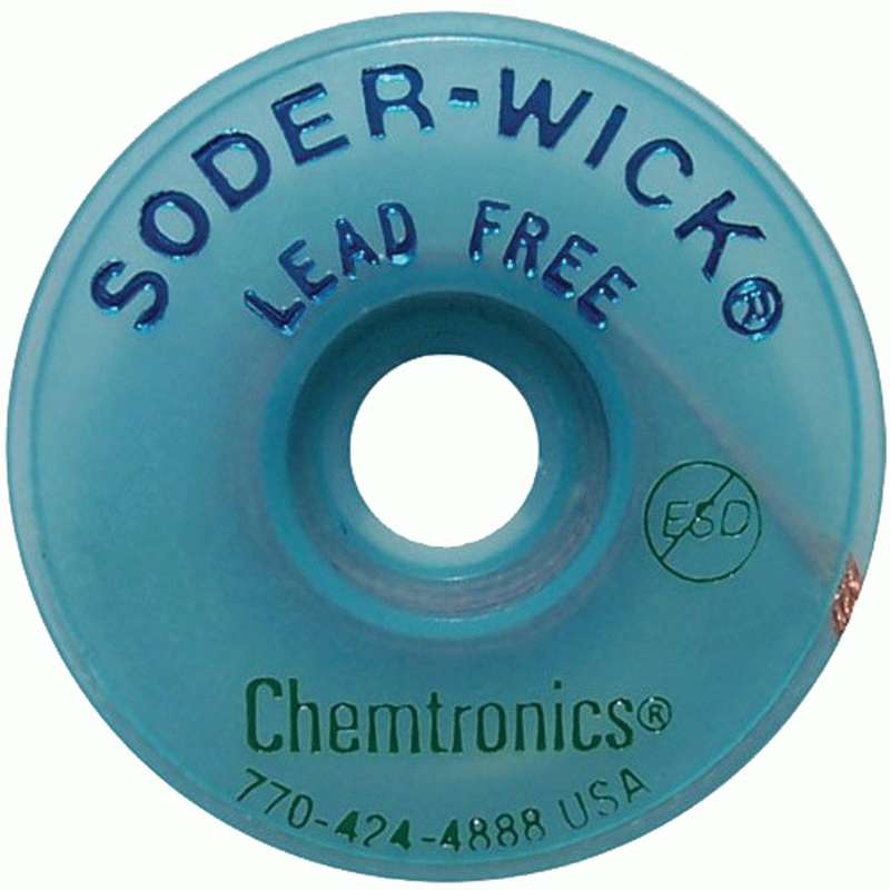 Chemtronics 40-1-5 Soder-Wick® Lead-Free Sd, Size #1, .030" Esd 5' Spool