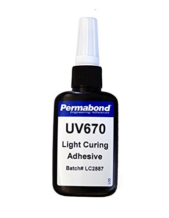Permabond UV006700050B0101, UV670 UV-Curable Adhesive, 50ml Bottle, Case of 10