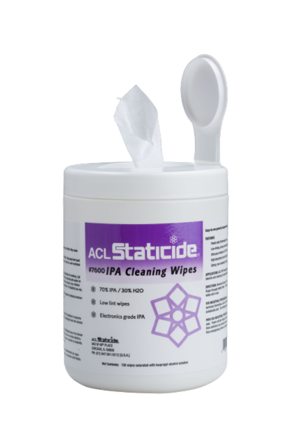 ACL Staticide 7630 IPA Cleaning Wipe Kit, 5" x 8" wipers 