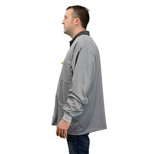 SCS 770023 Smock, Jacket, Gray, Knitted Cuffs, 3 Pockets, No Collar, L