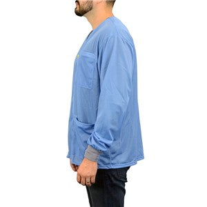 SCS 770102, Smock, Dual-Wire, Jacket, Blue, Knitted Cuffs, 3 Pockets, No Collar, M