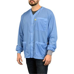 SCS 770100, Smock, Dual-Wire, Jacket, Blue, Knitted Cuffs, 3 Pockets, No Collar, XS