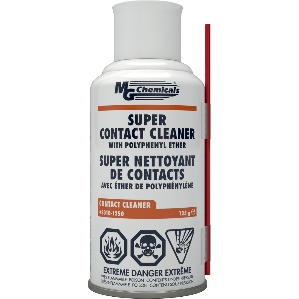 MG Chemicals 801B-125G, Super Contact Cleaner With Polyphenyl Ether, 4.4 oz. Aerosol, Case of 10