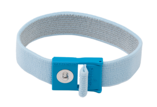 ACL Staticide 8113 Adjustable PREMIUM Wrist Strap, Light Blue w/4mm Stud