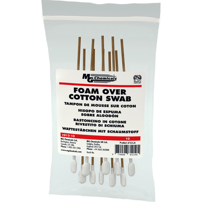 MG Chemicals 812-10, Foam Over Cotton Swab, Single Headed, 10 Pack, Case of 5