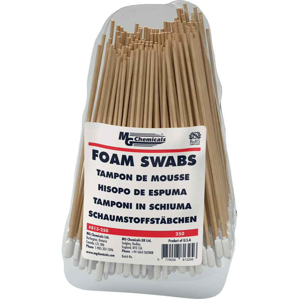 MG Chemicals 813-1000, Foam Swabs, Single Sided, 1000 Pack, Case of 1