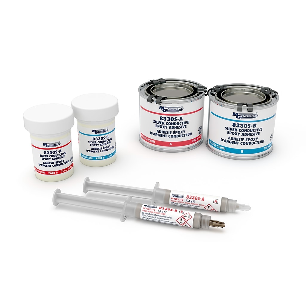 MG Chemicals 8330S-21G, Silver Conductive Epoxy, 4Hr Working Time, 21g Syringe Kit, Case of 1 Kit