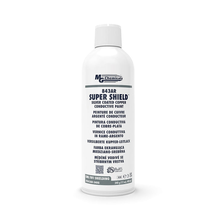 MG Chemicals 843AR-340G, Super Shield Silver Coated Copper Conductive Paint, 400ml Aerosol, Case of 1