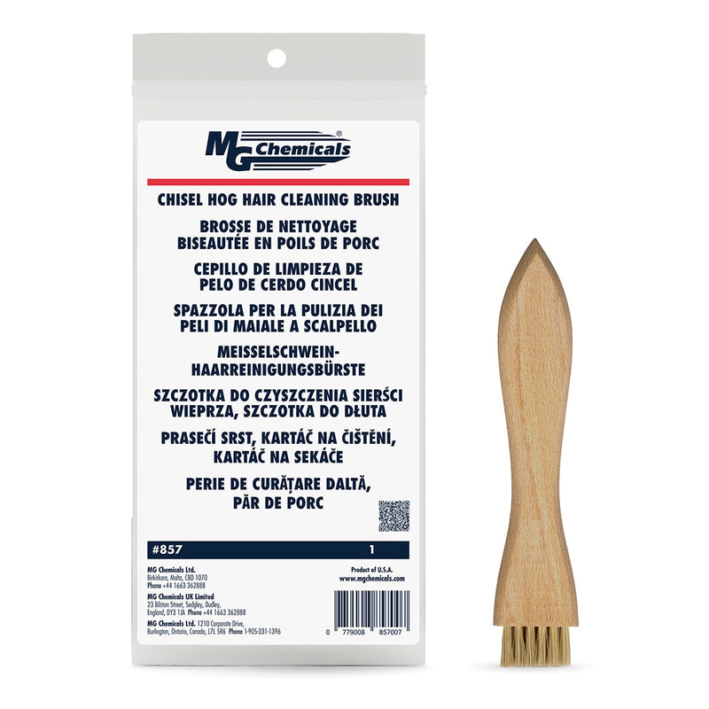 MG Chemicals 857, Chisel Hog Hair Cleaning Brush, 5" Length, Case of 5