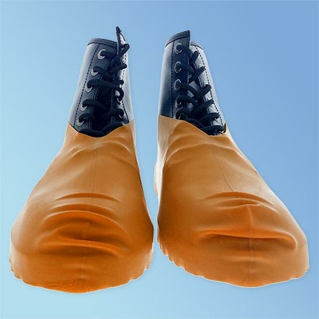 Keystone Heavy Duty Orange Disposable Rubber Latex Boot &amp; Shoe Covers BC-RBR-OR-XL - 100 Pairs