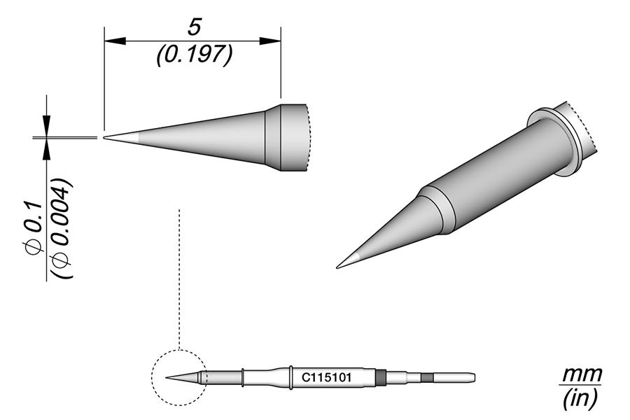 JBC Tools C115101, Cartridge Conical Ø 0.1 MTESolutions