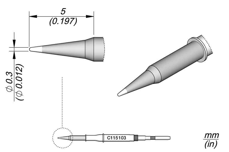 JBC Tools C115103, Cartridge Conical Ø 0.3 S1 MTESolutions