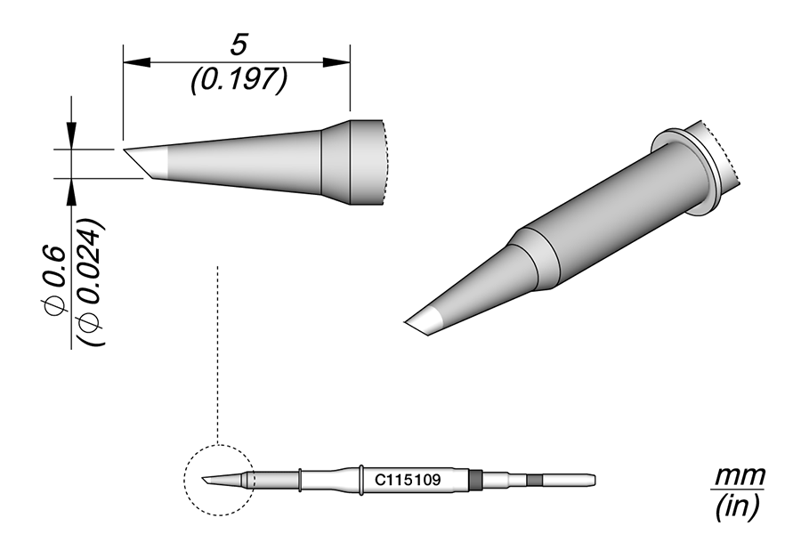 JBC Tools C115109, Cartridge Bevel Ø 0.6 MTESolutions