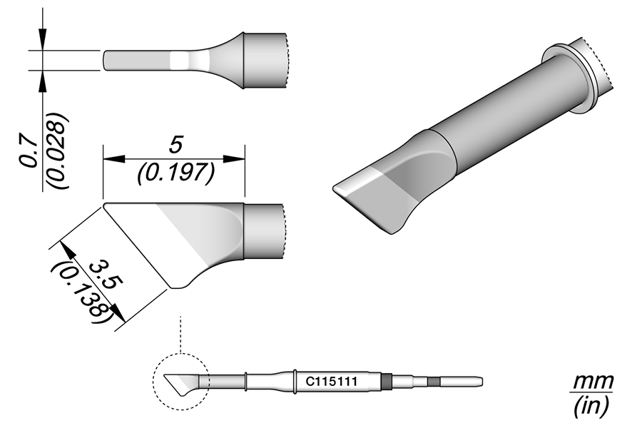 JBC Tools C115111, Cartridge Blade 3.5 x 0.7 MTESolutions