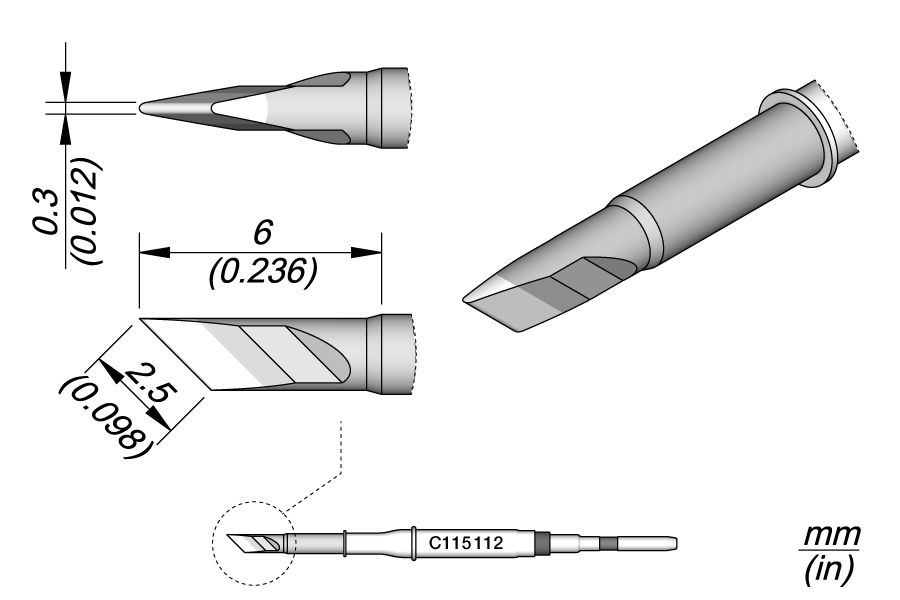JBC Tools C115112, Cartridge Knife 2.5 x 0.3 MTESolutions