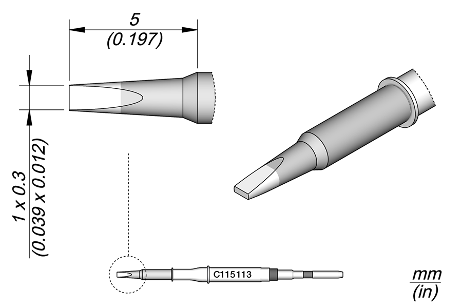 JBC Tools C115113, Cartridge Chisel 1 x 0.3 MTESolutions