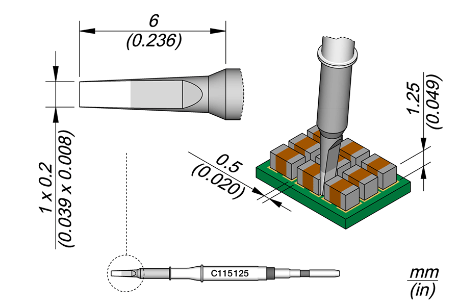 JBC Tools C115125, Cartridge Chisel 1 x 0.2 MTESolutions