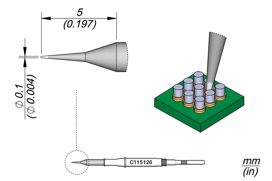 JBC Tools C115126, Cartridge Conical Ø 0.1 MTESolutions