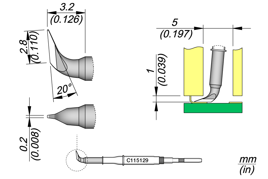 JBC Tools C115129, Cartridge Knife 2.8 x 0.2 MTESolutions