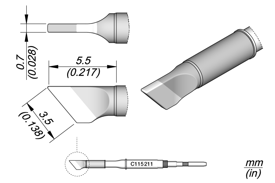JBC Tools C115211, Cartridge Blade 3.5 x 0.7 MTESolutions