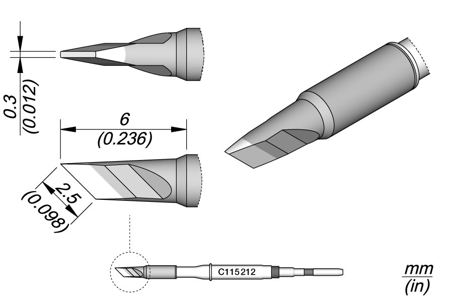 JBC Tools C115212, Cartridge Knife 2.5 x 0.3 S1 MTESolutions