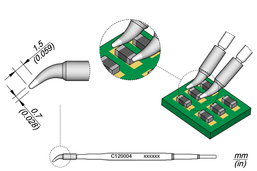 JBC Tools C120004, Conical Bent Ø 0.7 S1 MTESolutions
