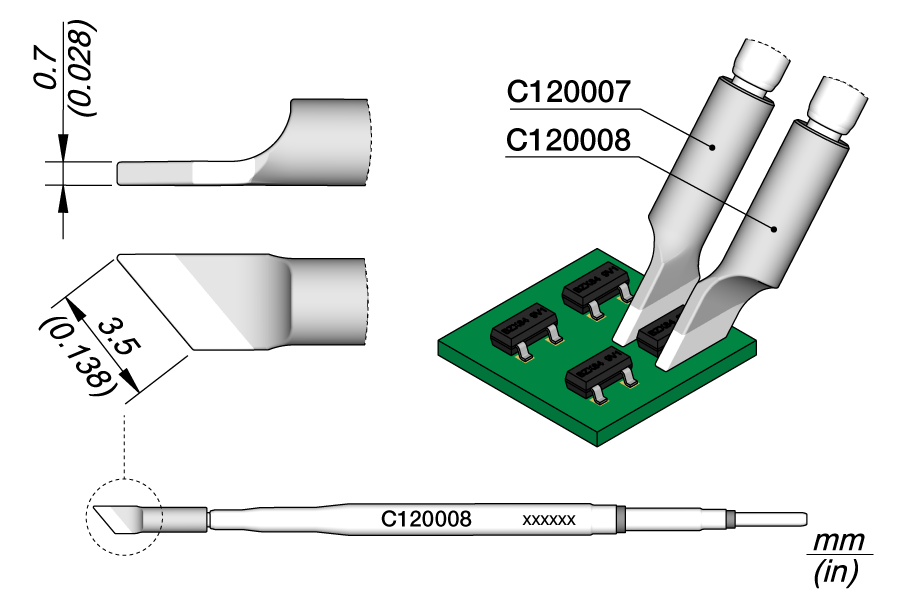 JBC Tools C120008, Cartridge Blade 3.5 Left MTESolutions