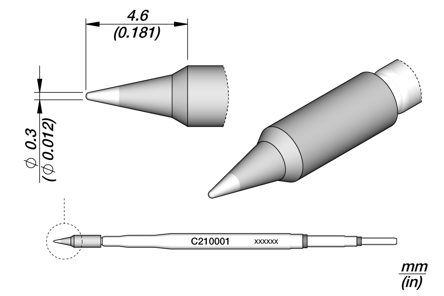 JBC Tools C210001, Cartridge Conical Ø 0.3 S2 MTESolutions