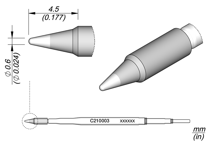 JBC Tools C210003, Cartridge Conical Ø 0.6 MTESolutions